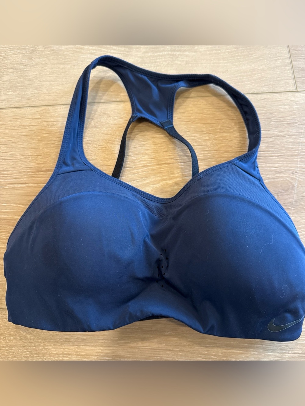 Nike Navy Blue Racerback Support Women's S Sports Bra Wireless Adjustable Strap